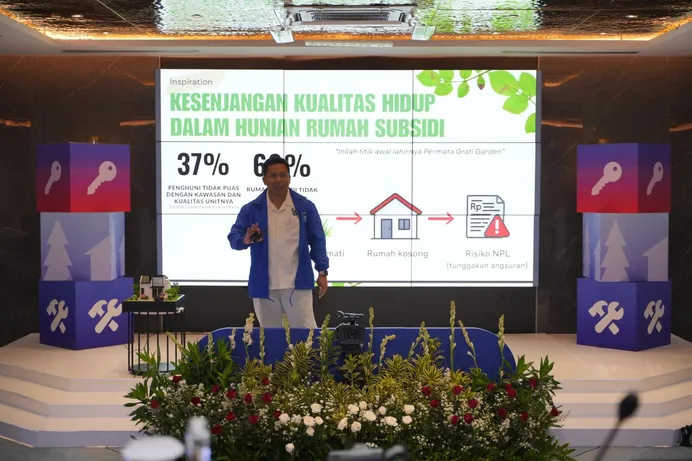 Deret rumah di kawasan hijau